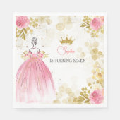 Koninklijke verjaardag van de roze prinses servet (Voorkant)