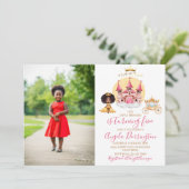 Koninklijke viering 5 aquarel kleine prinses kaart (Staand voorkant)