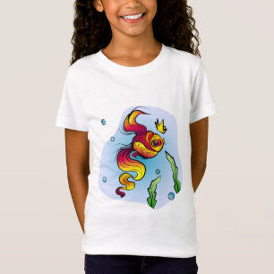 Koninklijke vis met gouden kroon t-shirt