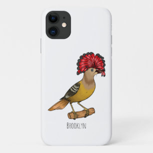 Koninklijke vliegenvanger vogel cartoon illustrati iPhone 11 hoesje