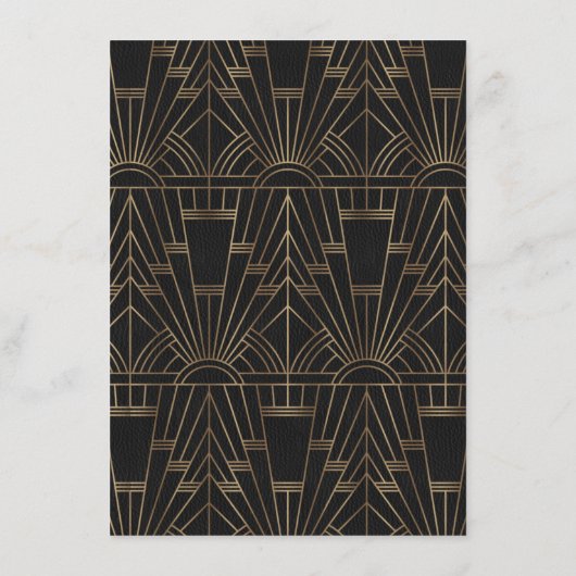 Koninklijke Zwarte Bruiloftsreceptie Gatsby Informatiekaartje (Achterkant)