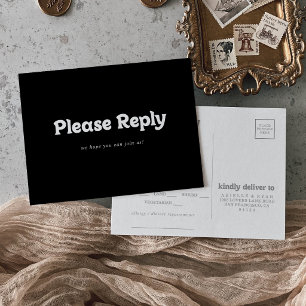 Koninklijke Zwarte Minimale Menukaart Keuze RSVP P Briefkaart