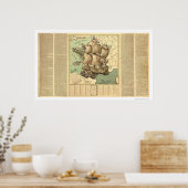 Koninkrijk Frankrijk als zeeschip 1796 Poster (Keuken)