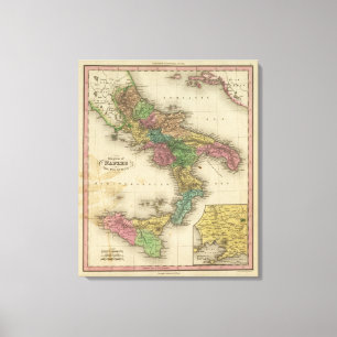 Koninkrijk Napels of de twee Siciliën Canvas Afdruk