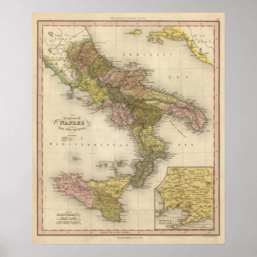 Koninkrijk Napels of de twee Siciliën Poster (Voorkant)