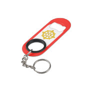 Koninkrijk van Sikkim Vlag Mini Flessenopener (Achterkant Gekanteld)