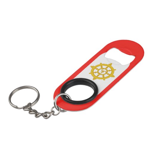 Koninkrijk van Sikkim Vlag Mini Flessenopener (Voorkant Gekanteld)