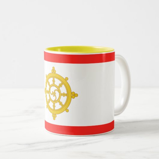 Koninkrijk van Sikkim Vlag Tweekleurige Koffiemok (Voorkant rechts)