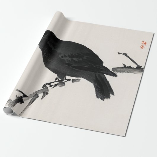 Kōno Bairei Crow Cadeaupapier (Uitgerold)