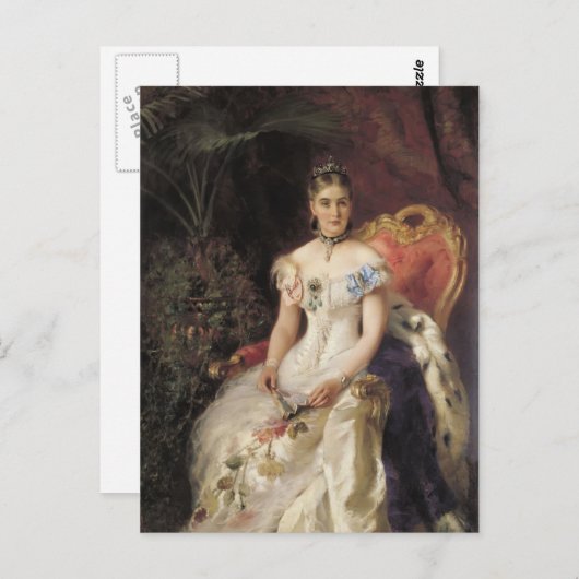 Konstantin Makovsky - Portret van Maria van de gra Briefkaart (Voorkant / Achterkant)
