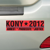 KONY 2012 Arrestatieprocedure vervolgt bumper stic Bumpersticker (Op auto)