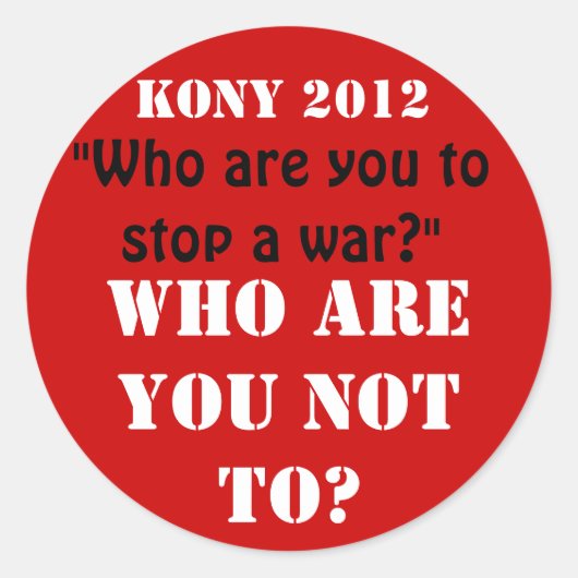 Kony 2012 ronde sticker (Voorkant)