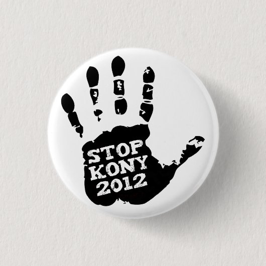 Kony 2012 Stop Joseph Kony Hand Ronde Button 3,2 Cm (Voorkant)