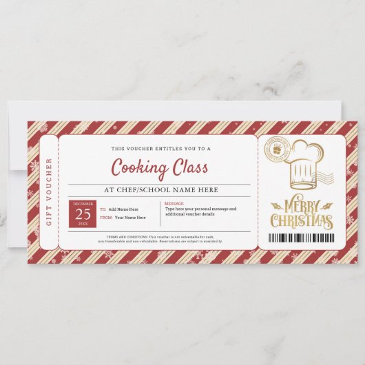 Kook- en baklessen Kerstcadeaubon Kaart (Voorkant)