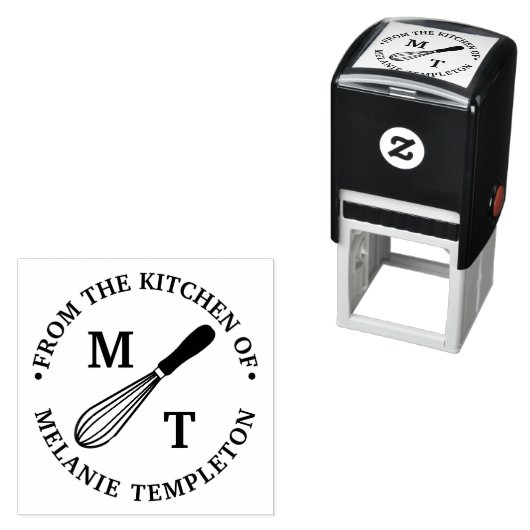 Kook garde “Uit de keuken van” Naam Initiaal Zelfinktende Stempel (In situ)