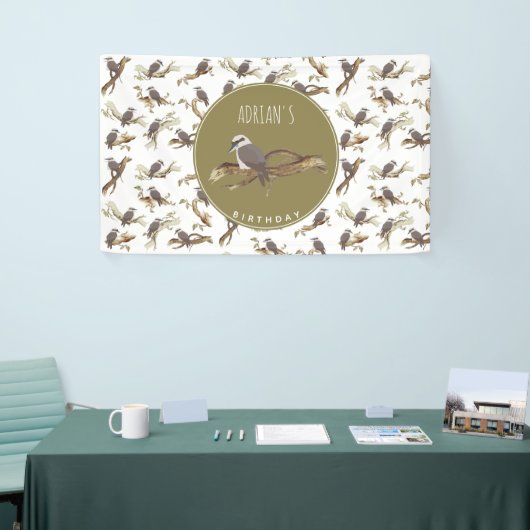 Kookaburra Australische vogel Eucalyptus Verjaarda Spandoek (Beurs)