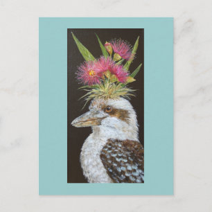 Kookaburra avec carte postale eucalyptus