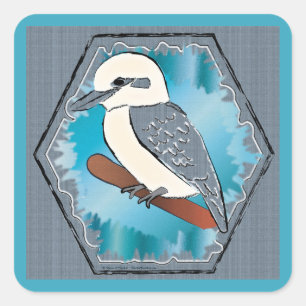 Kookaburra Bird Vierkante Sticker
