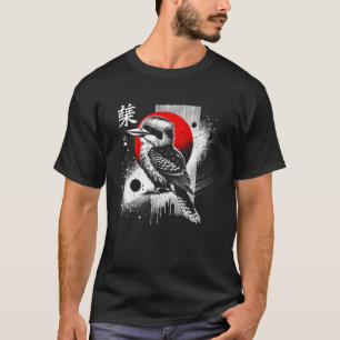 Kookaburra. Cool Sumi-e Dier Zonsondergang. T-shirt
