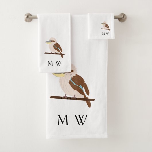 Kookaburra Design Monogram Bad Handdoek (Insitu)