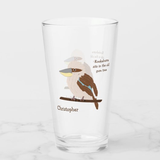 Kookaburra Design Personalized Glas (Achterkant)