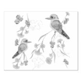 kookaburra en Eucalyptus Rubberstempel (Afrduk)