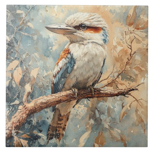 Kookaburra in a Tree Watercolor Tegeltje (Voorkant)