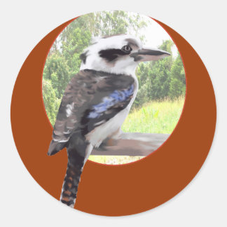 Kookaburra in cirkel ronde sticker