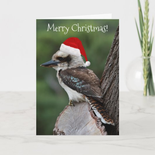 Kookaburra Rood kerstfeest Kaart (Voorkant)