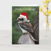 Kookaburra Rood kerstfeest Kaart (Gele Bloem)