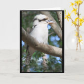 Kookaburra salue la carte de voeux australienne (Fleur jaune)