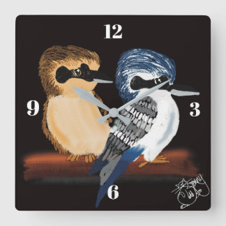 Kookaburra wandklok vierkante klok