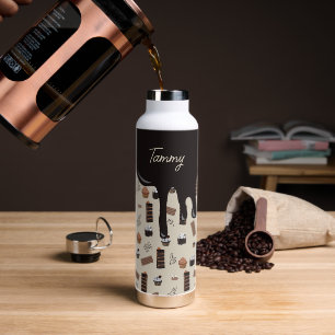 Kookboek met chocoladethema-patroonrecept waterfles
