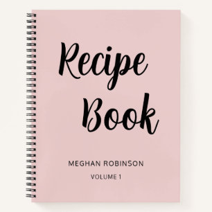 Kookboek Recept Blush Roze Meisjesachtig Monogram Notitieboek