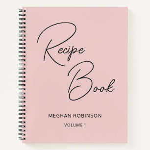 Kookboek Recept Roze Meisjesachtig Monogram Notiti Notitieboek