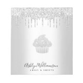 Kookcake bakkerij Chef Silver Glitter Drives Notitieblok (Voorkant)