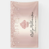 Kookcake bakkerij Kaas Roos Gold Glitter Drives Spandoek (Verticaal)