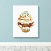 Kookcake met de hand getekende potlood Crayon Art  Canvas Afdruk (Insitu (Houten vloer))