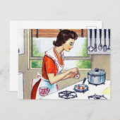 Kookdame met  stootopleiding feestdagenkaart (Voorkant / Achterkant)