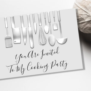 Kookfeest Chef Keuken Restaurant Wit Zilver Kaart