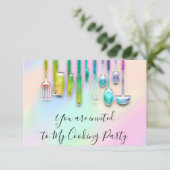 Kookfeest Chef Restaurant Keuken Holografisch Kaart (Staand voorkant)