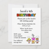 kookfeest op de vierde verjaardag kaart (Achterkant)