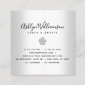 Kookgebak Bakkerij Kaas Zilveren Glitterschijven Vierkante Visitekaartje (Achterkant)