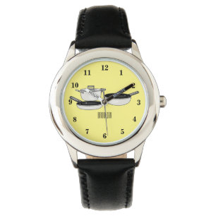 Kookgerei sets cartoon illustratie horloge