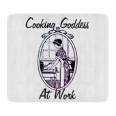 Kookgodin op het werk snijplank (Voorkant)