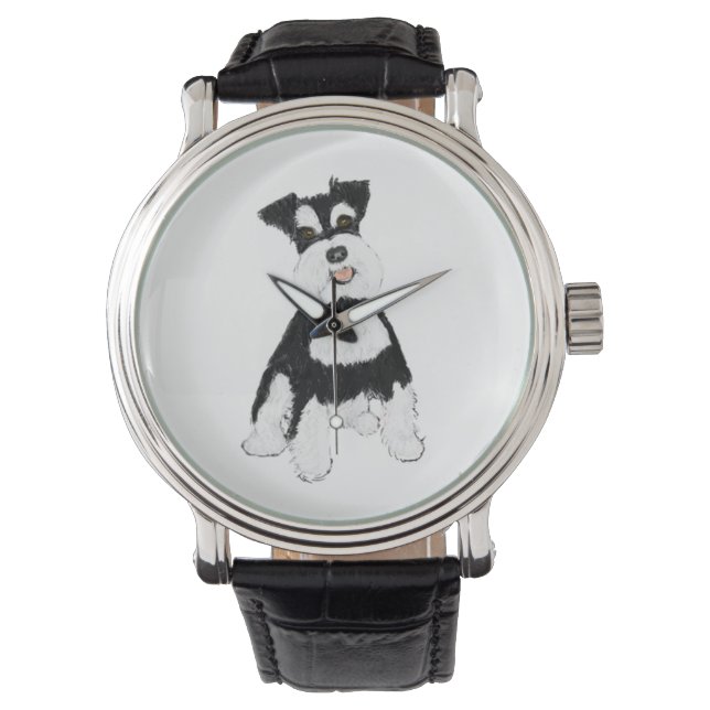 KookieSookie Schnauzer Horloge (Voorkant)