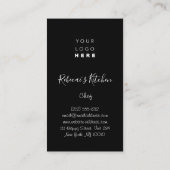 Kooking Logo Chef Restaurant Kitchen Knifes Black Visitekaartje (Achterkant)