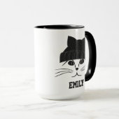 Kookkat in wollen Pet op maat Mok (Voorkant rechts)