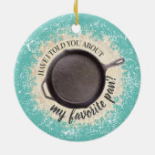 Kookkerst in de pan-skillet van gietijzer keramisch ornament (Achterkant)