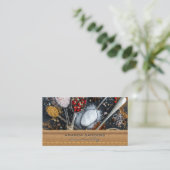 Kookkunsten | Kruiden | Leder Visitekaartje (Staand voorkant)